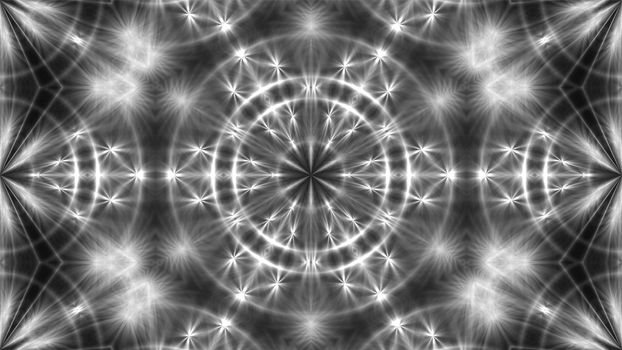 Abstract white kaleidoscope. 3d rendering digital background.