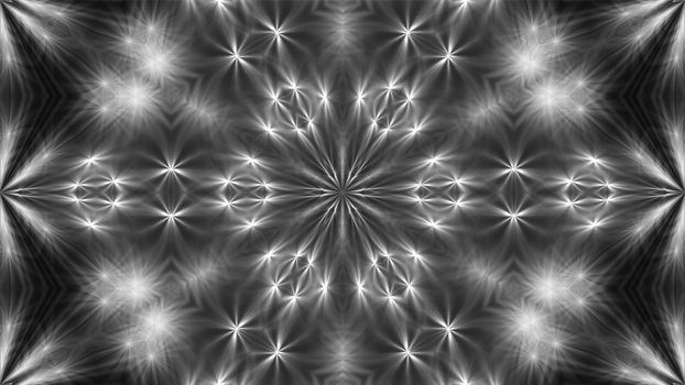 Abstract white kaleidoscope. 3d rendering digital background.