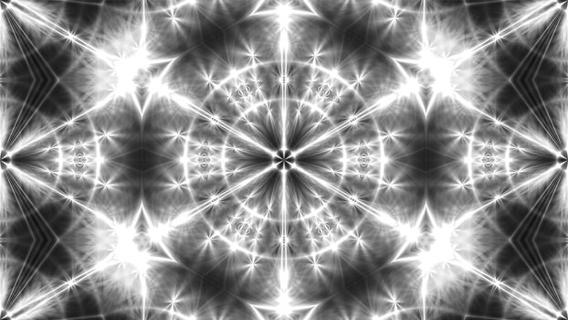 Abstract white kaleidoscope. 3d rendering digital background.