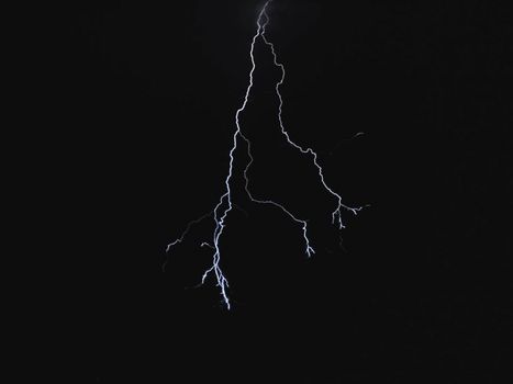 Lightning in the sky. Electric discharges in the sky.