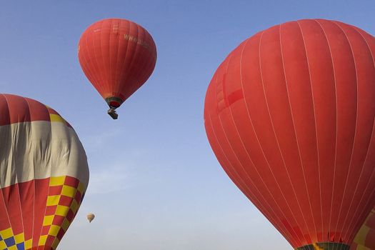 Balloon. Flying in a hot air balloon