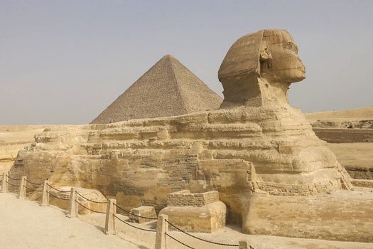 The Great Sphinx. Egyptian Sphinx. The seventh wonder of the world. Ancient megaliths