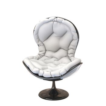 3D Illustration Soft Armchair on a White Background