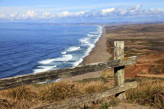 Waves crashing at the Point Reyes National seashore in California.