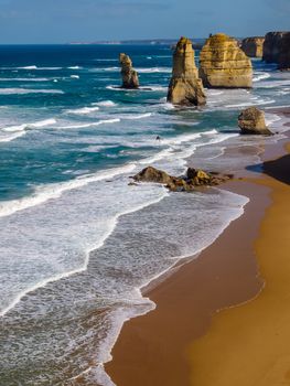 Beautiful view of Twelve Apostles, famous landmark along the Great Ocean Road, Australia