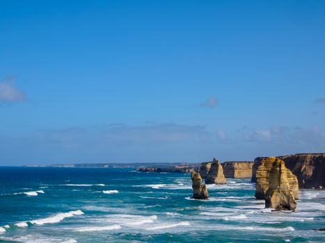 Beautiful view of Twelve Apostles, famous landmark along the Great Ocean Road, Australia