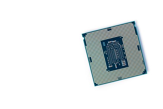 Computer CPU processor on white background
