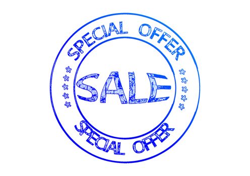 Rubber stamp SALE special offer. 3D illustration.