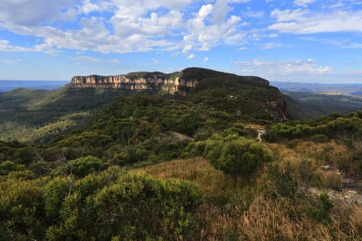 Views over to the Narrowneck Plateau in  the scenic Blue Mountains, it separates the Jamison and Megalong valleys