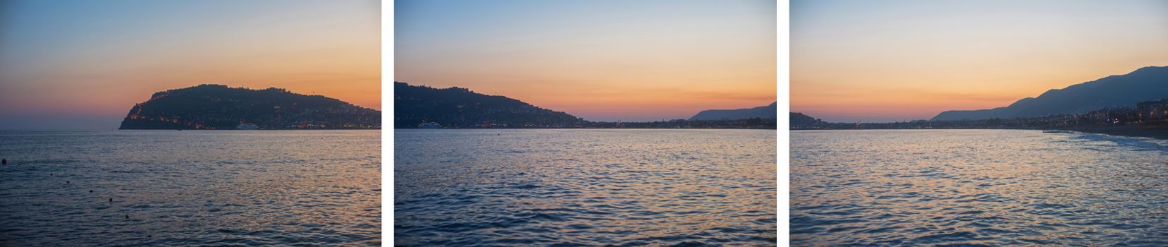 Alanya city, view from the beach, one of the famous destinations in Turkey