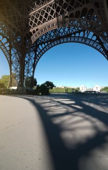 Eiffel tower view from inside, Paris, France