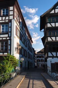 Picturesque district Petite France in Strasbourg. France
