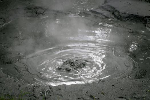 Rotorua boiling mud pool, volcanic area, New Zealand