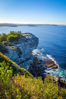 Manly Beach coastal cliffs in Sydney, Australia