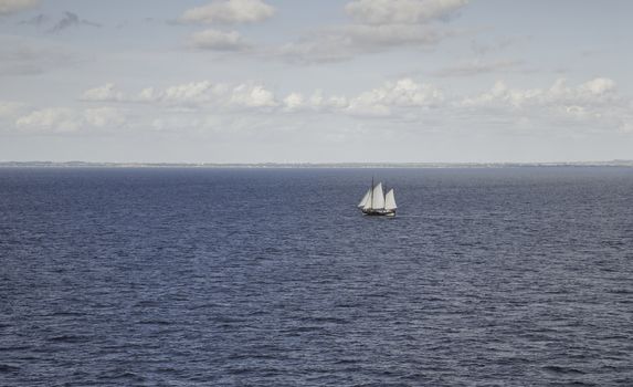 big sailing ship in the Kiel canal near Kiel germany