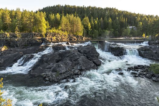 waterfall in norway near the jotunheimen national park