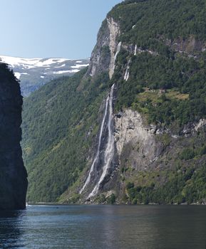 landmark the famous geiranger fjord waterfalls in norway