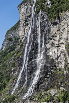 landmark the famous geiranger fjord waterfalls in norway