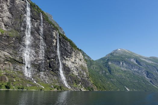 landmark the famous geiranger fjord waterfalls in norway