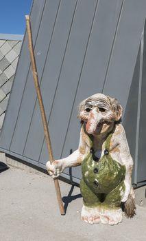 a monument of a troll , a typical caracter from norway