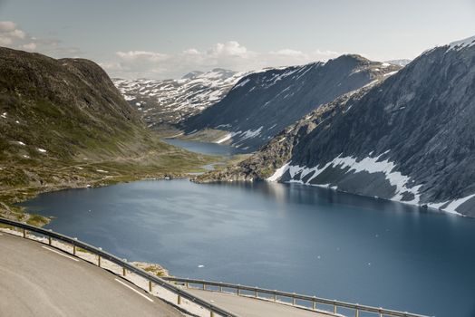 Hairpin curve dalsnibba road 63 panoramaroad norway the dalsnibba or road 63 touristic road to the high view of the geirangerfjord in norway