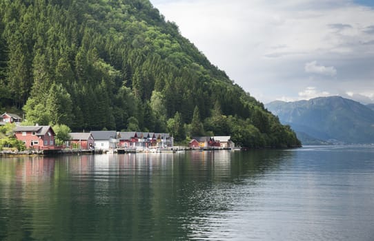 fjord sognefjord  in norway from the place called Vik with mountains and lot of nature