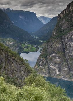 viewpoint aurland valley starts at mount geiteryggen and ends in Vassbygdi, near from aurland centre