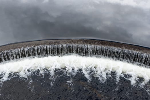 half circle watefall in norway seen from above