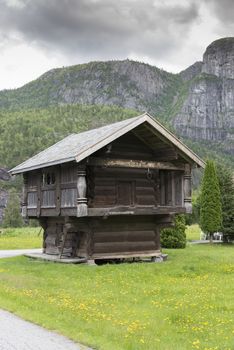 typical old big wooden house  with two levels seen a lot in norway 