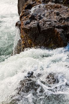 Closeup of the amazing Godafoss waterfall near Akureyri, Iceland