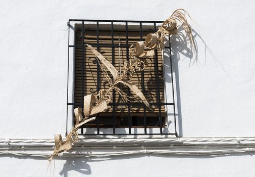 Blessed Palm Branch in Easter at a house in spain