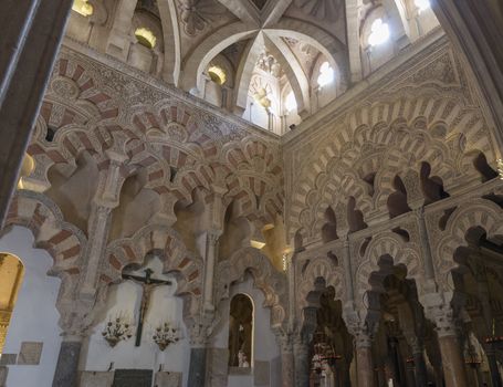 the roof of the medina mosque and cathedral in cordoba spain, the cathedral is located insite the bigest mosque in the world