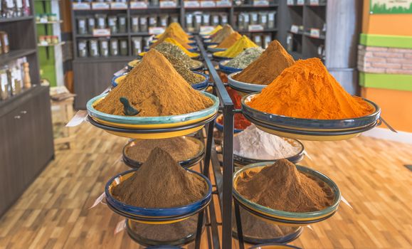 Spices on display on sale at market in andausia
