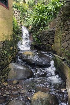 waterfall  on the portuguese island Madeira