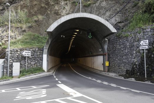 tunnel on madeira island between calheta and jardim do Mar