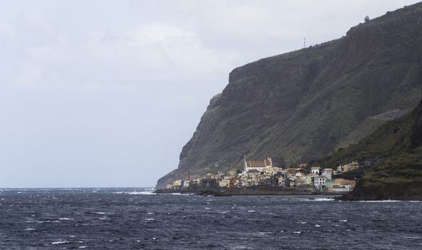 paul do mar on madeira island with village and the mountains