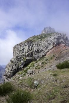the high mountains at madeira island called pico arieiro, the top is 1818 meters above sea level