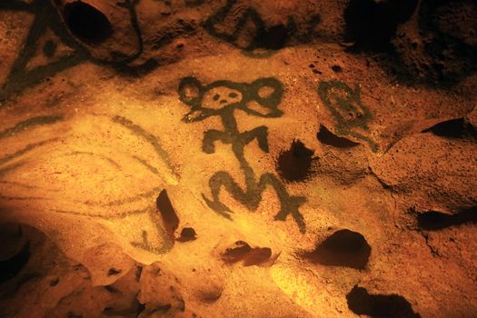 Cave with ancient drawings - Cueva de las Maravillas. Dominican Republic