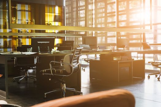 Office desk, image of modern office interior background. An idea of modern workspace and coworking space, modern lifestyle,Gig Economy