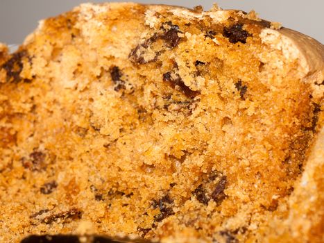 close up of brown sponge cake texture; essex; england; uk