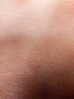 close up of pale white skin texture hand; essex; england; uk