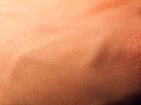 close up of pale white skin texture hand; essex; england; uk
