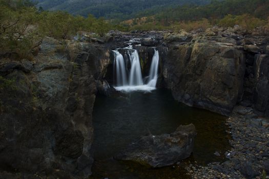 The Gorge waterfall and creek in Heifer Station, New South Wales.