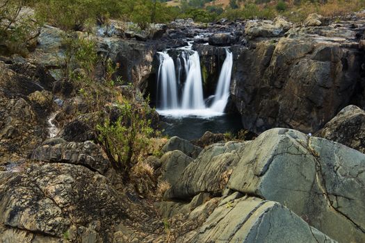 The Gorge waterfall and creek in Heifer Station, New South Wales.