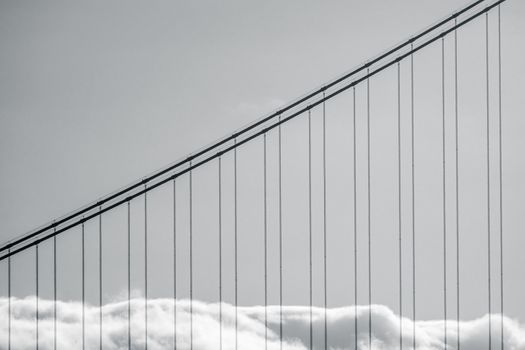 Abstract Detail Of Fog On The Golden Gate Bridge In San Francisco
