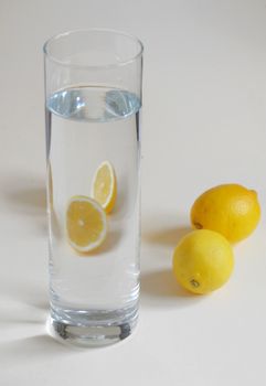 Refreshing Ice Cold Water with Lemon
