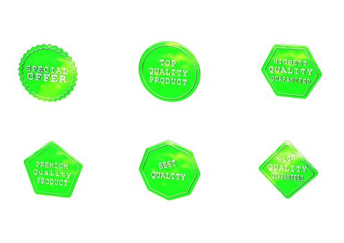 High Quality set of Sale product badges isolated on white. 3D rendering.