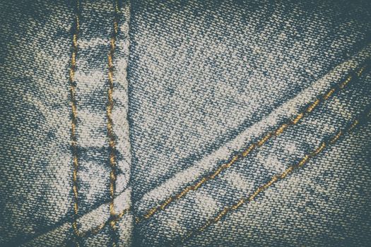 Blue jeans texture background and seam for text area