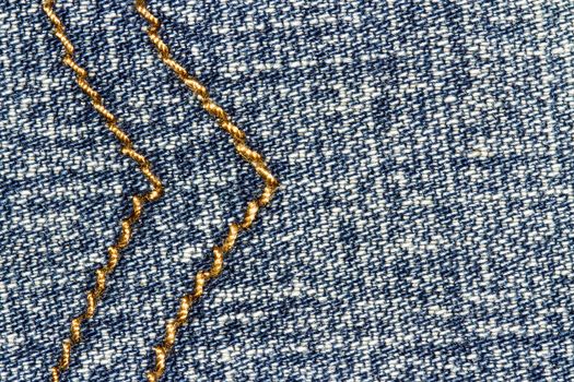 Blue jeans texture background and seam for text area