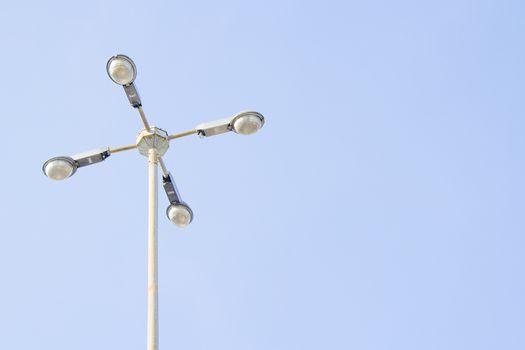 Light Post With Blue Sky Background and multi light 